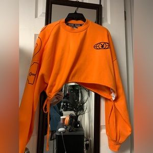 Orange Playboy Crop Sweater